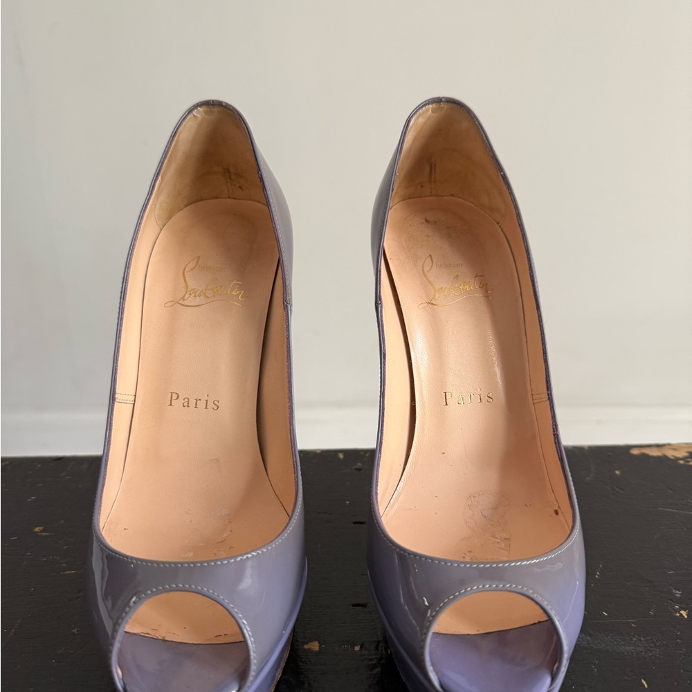 Christian Louboutin Women's‎ Purple Peep-Toe Heels